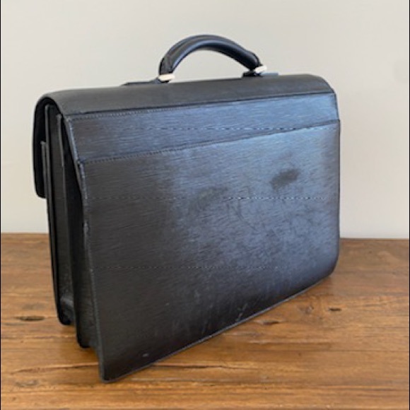 LOUIS VUITTON black epi leather Robusto brief case with silver buckle - Picture 6 of 16